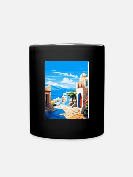 Kos Griechenland Vintage Reise Poster Souvenir Souvenir - Tasse einfarbig - Schwarz