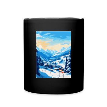 Saalbach Austria Vintage Travel Poster Souvenir - Full Colour Mug - black - Front