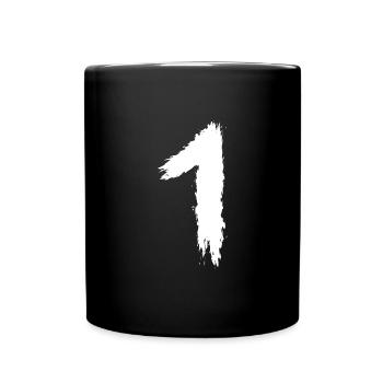 Zahl 1 Nummer Eins - Tasse einfarbig - Schwarz - Vorne