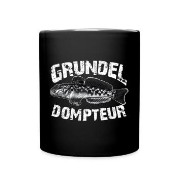 Grundeln fischen angeln - Tasse einfarbig - Schwarz - Vorne