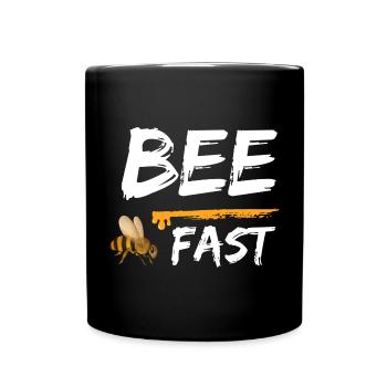 bee fast bees honey - Tasse einfarbig - Schwarz - Vorne