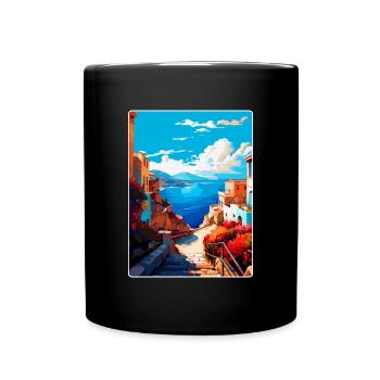 Crète Grèce Affiche de voyage vintage WPA Souvenir - Mug uni - noir - Devant