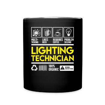 Licht Techniker - Tasse einfarbig - Schwarz - Vorne