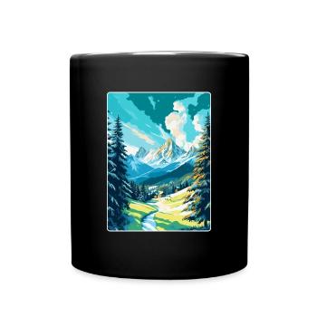 St Moritz Switzerland Vintage Travel Poster WPA - Full Colour Mug - black - Front