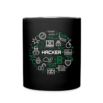 Hacker - Tasse einfarbig - Schwarz - Vorne
