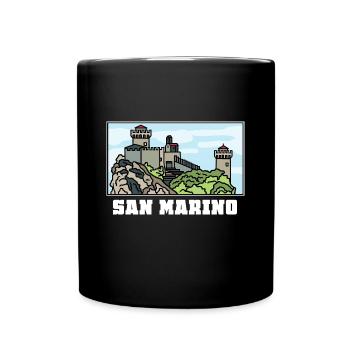 Winzige San Marino Festungsstadt - Tasse einfarbig - Schwarz - Vorne