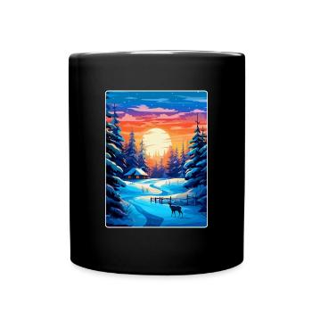 Lapland Finland Vintage Travel Poster Souvenir WPA - Full Colour Mug - black - Front