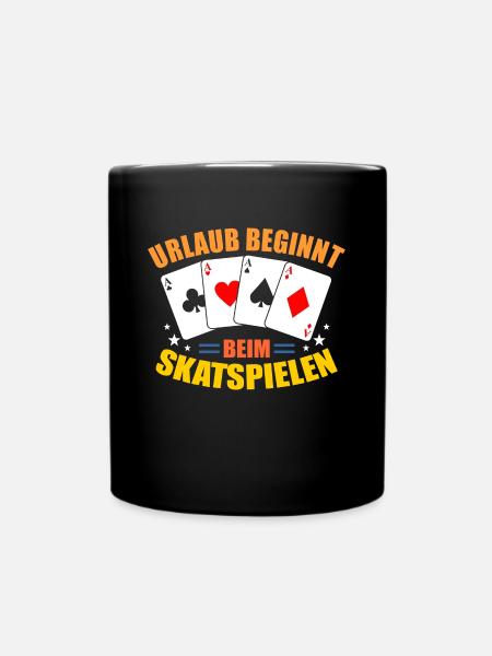 Skatspielen Skat Spielen Karten Kartenspiel - Tasse einfarbig - Schwarz