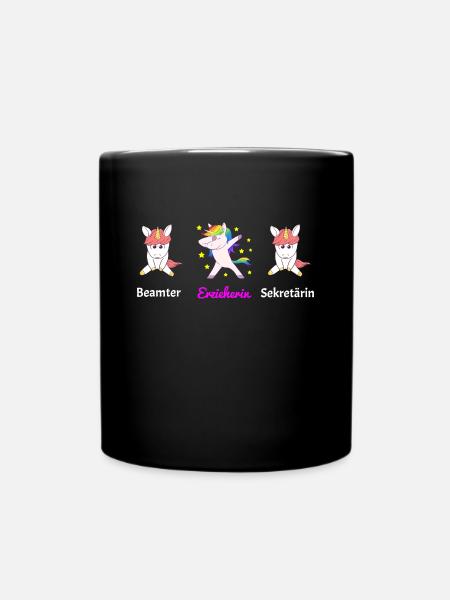Erzieherin Kindergärtnerin - Tasse einfarbig - Schwarz