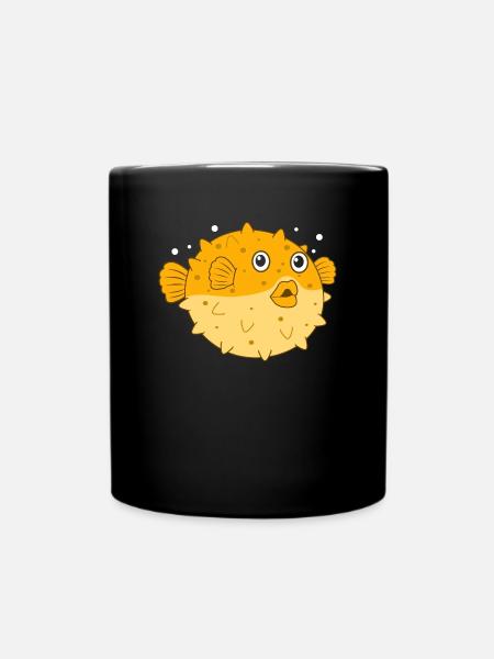 Kugelfisch - Tasse einfarbig - Schwarz