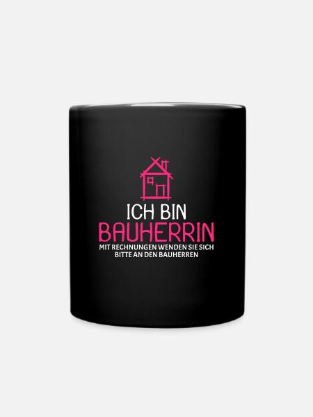 Bauherr Baumeister Hausbau Bauherrin Geschenk - Tasse einfarbig - Schwarz