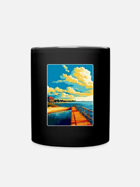 Swinoujscie Polen Vintage Reiseplakat Souvenir - Tasse einfarbig - Schwarz