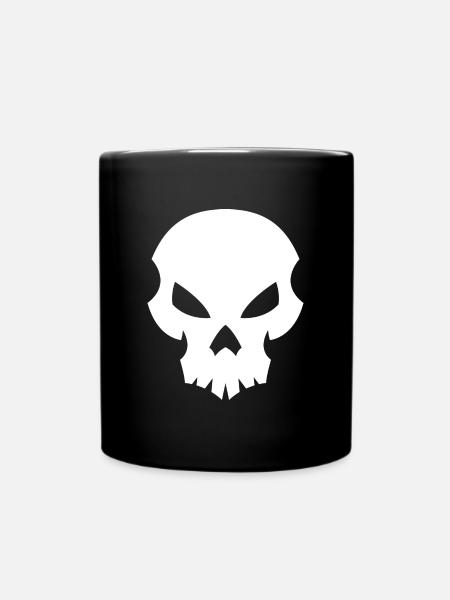 Schädel Silhouette Noir - Tasse einfarbig - Schwarz