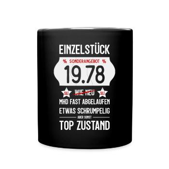 48. GEBURTSTAG 1978 EINZELSTÜCK PREISSCHILD - Tasse einfarbig - Schwarz - Vorne