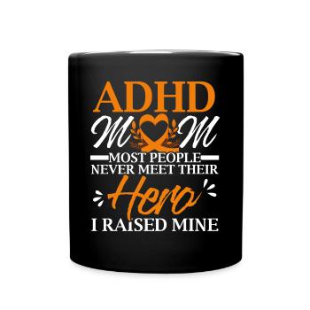 ADHD Mom ADHD Awareness Emrbace Neurodiversity - Tasse einfarbig - Schwarz - Vorne