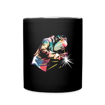 Präziser Schweißer Schweißnaht - Tasse einfarbig - Schwarz - Vorne