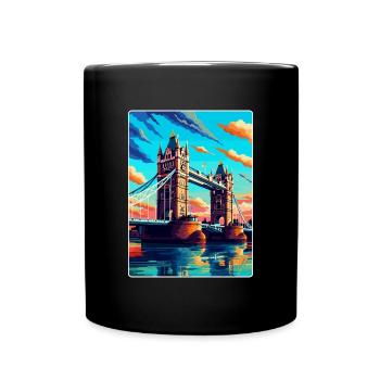 Tower Bridge England Uk Vintage Reiseposter WPA - Tasse einfarbig - Schwarz - Vorne