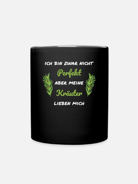 Kräuter Wildkräuter Gärtnerin - Tasse einfarbig - Schwarz