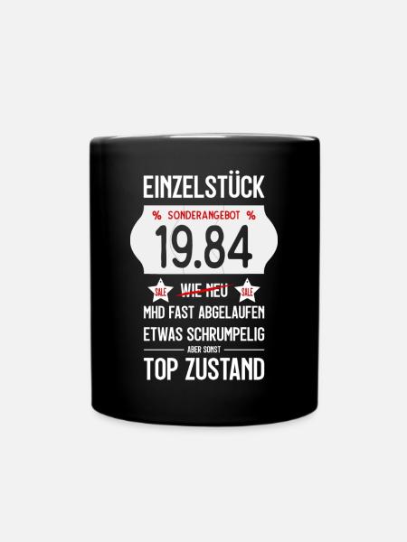 42. GEBURTSTAG 1984 EINZELSTÜCK PREISSCHILD - Tasse einfarbig - Schwarz
