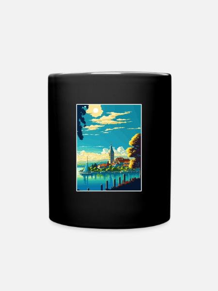 Bodensee Vintage Reiseposter WPA Souvenir - Tasse einfarbig - Schwarz