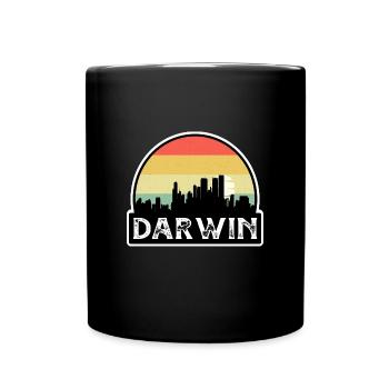 Darwin Australien Flagge Skyline Reisesouvenir - Tasse einfarbig - Schwarz - Vorne