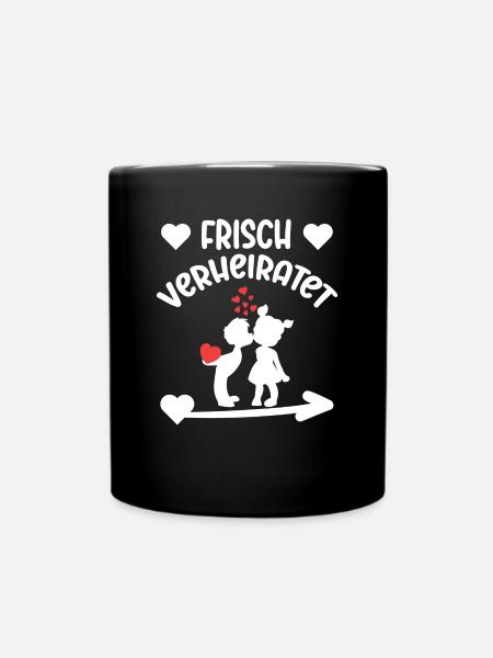 Frisch verheiratet Ehe Flitterwochen - Tasse einfarbig - Schwarz