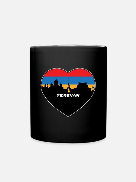 Eriwan Armenien Flagge Skyline Reise Souvenir - Tasse einfarbig - Schwarz