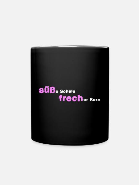 süß und frech frech süß - Tasse einfarbig - Schwarz
