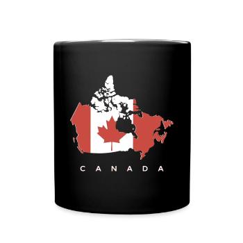 Silhouette du Canada avec feuille d’érable - Mug uni - noir - Devant
