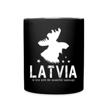 Latvia Lettland lettisch Riga - Tasse einfarbig - Schwarz - Vorne