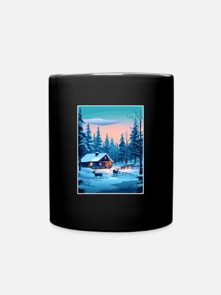Lappland Finnland Insel Vintage Reiseposter WPA - Tasse einfarbig - Schwarz