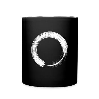 Kreis Design Symbol Bürste weiß - Tasse einfarbig - Schwarz - Vorne