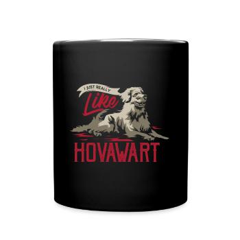 Wachsamer Hovawart Familienhund - Tasse einfarbig - Schwarz - Vorne