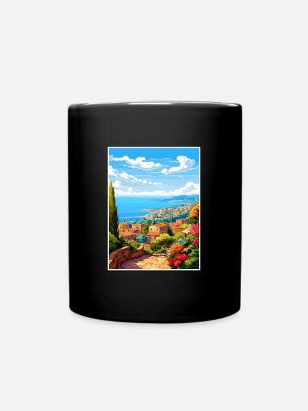 Cote D Azur Frankreich Vintage Reiseposter Souvenir - Tasse einfarbig - Schwarz