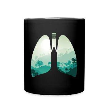 Green nature forest landscape lungs - Full Colour Mug - black - Front
