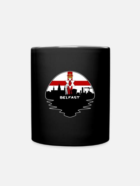 Belfast Nordirland Flagge Skyline Silhouette T - Tasse einfarbig - Schwarz