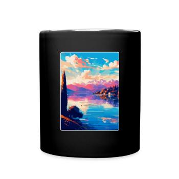 Lake Maggiore Switzerland Vintage Travel Poster - Full Colour Mug - black - Front
