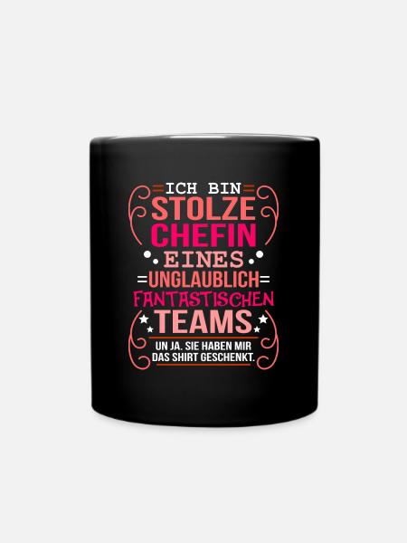 Stolze Chefin Team Firmenjubiläum - Tasse einfarbig - Schwarz