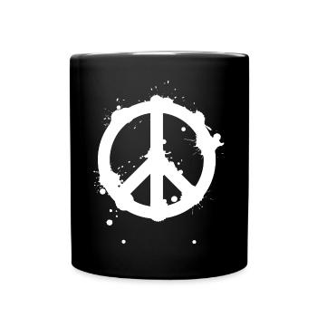 Peace Splash Guerrilla Print Style - Full Colour Mug - black - Front