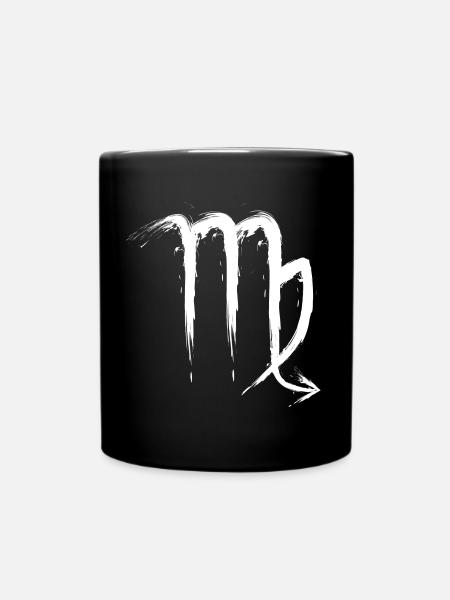 Skorpion Sternzeichen Scorpio Design Symbol Weiß - Tasse einfarbig - Schwarz