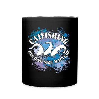 Wels Waller fischen Wels auf Farbklecksen - Tasse einfarbig - Schwarz - Vorne