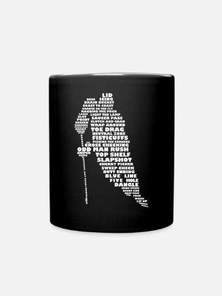 Hockey Terminology Word Art - Full Colour Mug - black