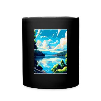Souvenir de l’affiche de voyage vintage de l’Europe sur le Danube - Mug uni - noir - Devant