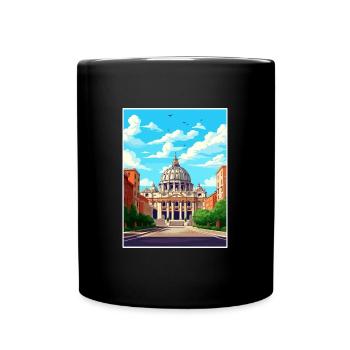 Vatikan Italien Dekoration Vintage Reiseposter WPA - Tasse einfarbig - Schwarz - Vorne