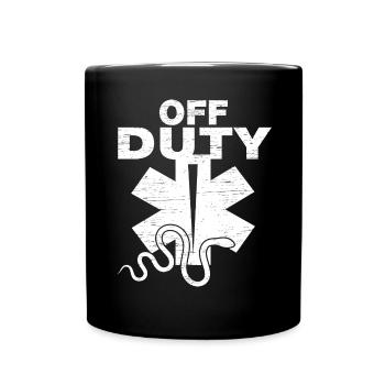 Off Duty Sanitäter Rettungsdienst - Tasse einfarbig - Schwarz - Vorne