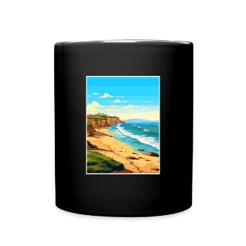 Valdes Halbinsel Argentinien Vintage Reiseposter - Tasse einfarbig - Schwarz - Vorne