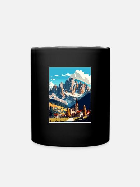 Cortina D Ampezzo Dekoration Vintage Reiseposter - Tasse einfarbig - Schwarz