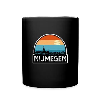 Nijmegen Niederlande Flagge Skyline Reisesouvenir - Tasse einfarbig - Schwarz - Vorne
