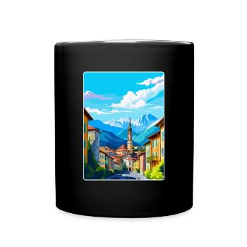 Bozen Italien Vintage Reiseplakat WPA Souvenir - Tasse einfarbig - Schwarz - Vorne