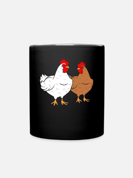 Hühner Hennen Chickens - Tasse einfarbig - Schwarz